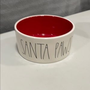 RAE DUNN SANTA PAWS PET DISH